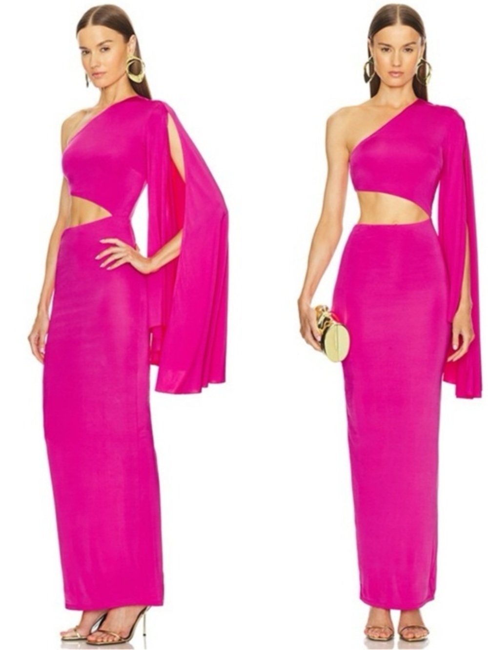 Michael Costello x REVOLVE Aaliyah Gown in Hot Pink